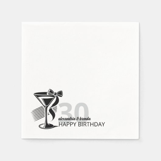 Serviette En Papier Arc Martini (Devant)