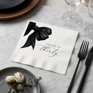 Serviette En Papier Arc noir 30e anniversaire