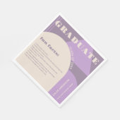Serviette En Papier Arc rétro Purple Fun Facts Graduation (Coin)
