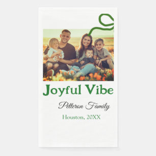 Serviette En Papier Arc vert joyeuse Vibes ajouter le nom de la photo