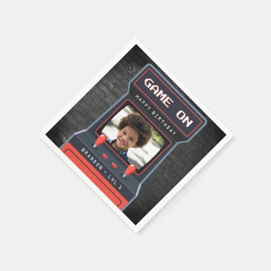 Serviette En Papier Arcade Jeu Photo Brick Wall Retro (Coin)