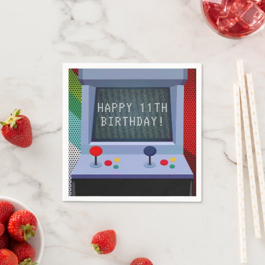 Serviette En Papier Arcade jeu vidéo fête d'anniversaire (En situation)