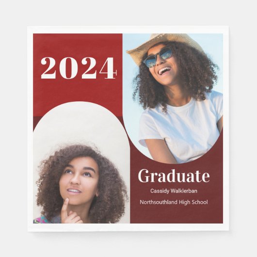 Serviette En Papier Arch Red Burgundy Deux diplômes photo (Devant)