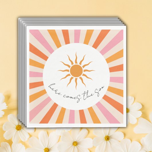 Serviette En Papier Arch Retro Voici Le Baby shower Fils