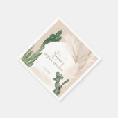 Serviette En Papier Arche de cactus bohème et d'herbe de la pampa pour (Coin)