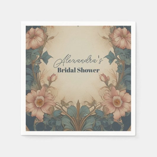 Serviette En Papier Arche élégante Mariage Art Nouveau (Devant)