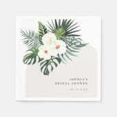 Serviette En Papier Arche florale blanche tropicale (Devant)