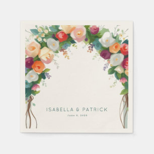 Serviette En Papier Arche florale pastel romantique