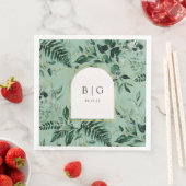 Serviette En Papier arche verte moderne jardin botanique mariage (En situation)