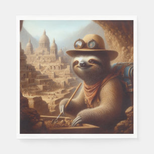 Serviette En Papier Archéologue Sloth