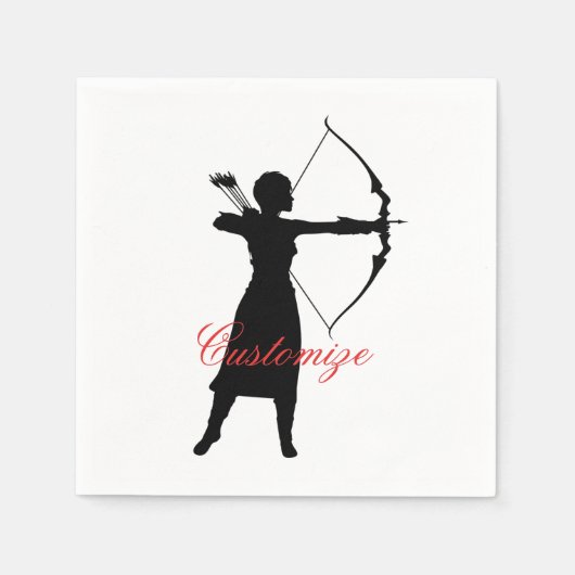 Serviette En Papier Archer Femme Silhouette Thunder_Cove (Devant)
