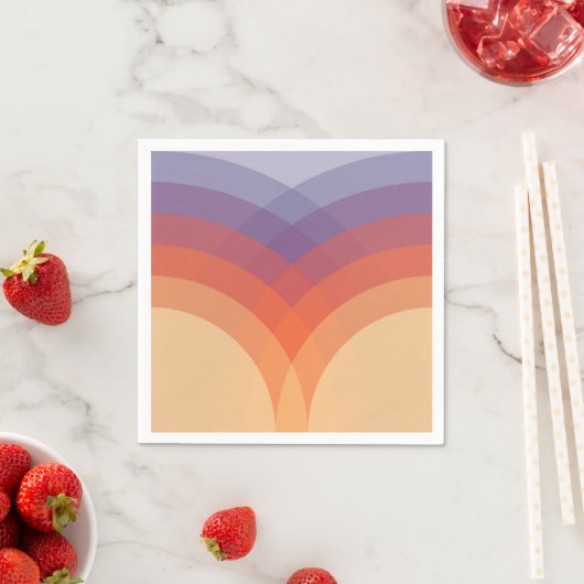 Serviette En Papier Arches pastel violettes, orange et bleues (En situation)