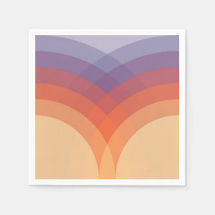 Serviette En Papier Arches pastel violettes, orange et bleues