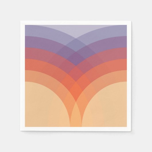 Serviette En Papier Arches pastel violettes, orange et bleues (Devant)