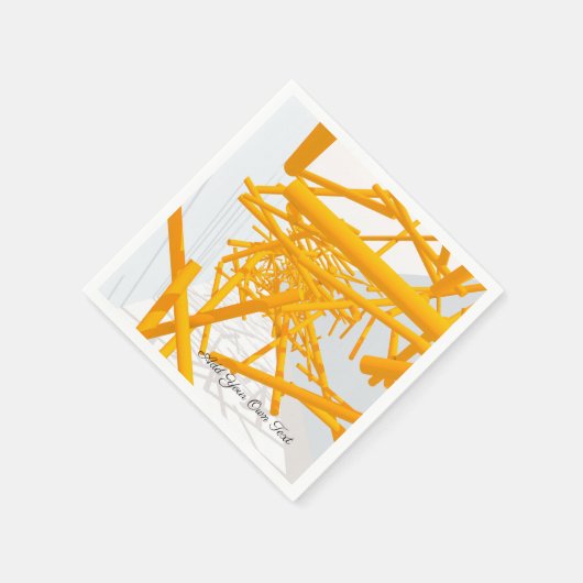 Serviette En Papier Architectural Space with Bright Geometrical Shape (Coin)