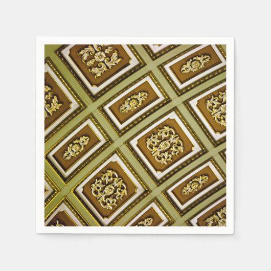 Serviette En Papier Architecture Brown et verte (Devant)