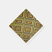 Serviette En Papier Architecture Brown et verte (Coin)