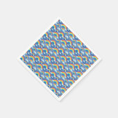 Serviette En Papier Arcs-en-ciel colorés et nuages (Coin)