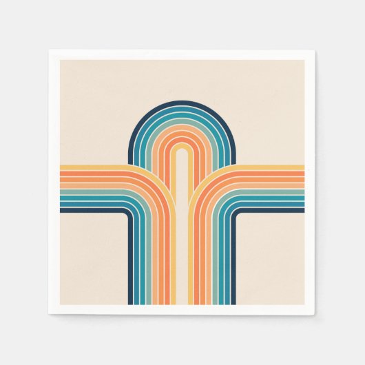 Serviette En Papier Arcs triples et colorés (Devant)