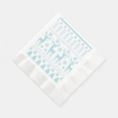 Serviette En Papier Arctic Blue Folk Art thème hiver (Coin)