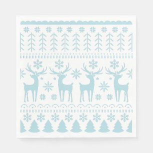 Serviette En Papier Arctic Blue Folk Art thème hiver