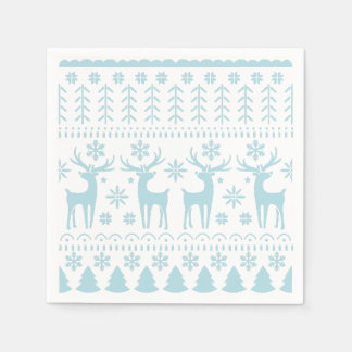 Serviette En Papier Arctic Blue Folk Art thème hiver