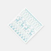 Serviette En Papier Arctic Blue Folk Art thème hiver (Coin)