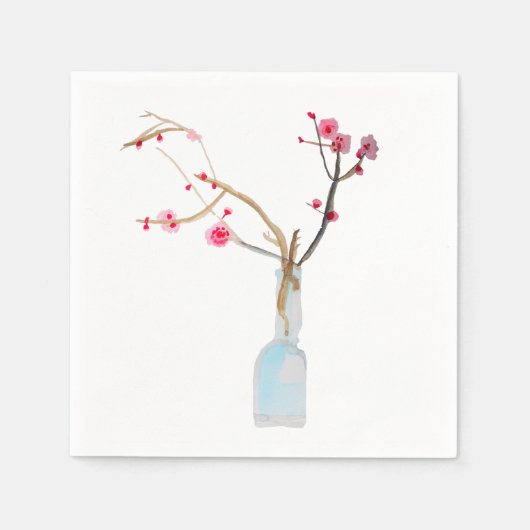 Serviette En Papier Ardoise en sakura cerise en fleurs (Devant)