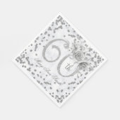 Serviette En Papier Argent 60e anniversaire Floral Glam Marble (Coin)