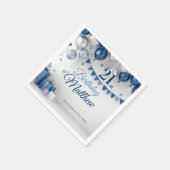 Serviette En Papier Argent bleu 21e anniversaire (Coin)