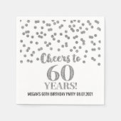 Serviette En Papier Argent Confetti encourage à 60 ans anniversaire (Devant)