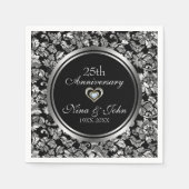 Serviette En Papier Argent Damask (Devant)