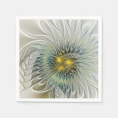 Serviette En Papier Argent d'or Imaginaire Fractal abstrait Art (Devant)