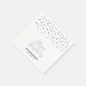 Serviette En Papier Argent et Hexagon noir Confetti Joyeux anniversair (Coin)