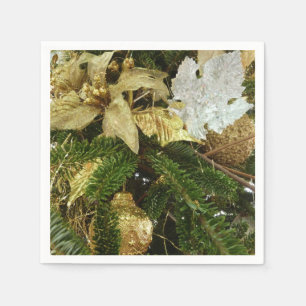 Serviette En Papier Argent et or Noël Arbre II