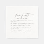 Serviette En Papier Argent moderne Script Fun Faits Mariage Napkins (Devant)