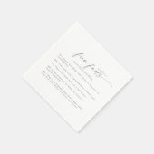 Serviette En Papier Argent moderne Script Fun Faits Mariage Napkins (Coin)