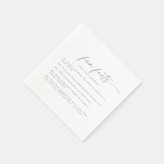 Serviette En Papier Argent moderne Script Fun Faits Mariage Napkins (Coin)