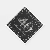 Serviette En Papier Argent Noir 40e anniversaire Parties scintillant C (Coin)