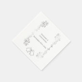 Serviette En Papier Argent Scrollwork Mariage Réception (Coin)