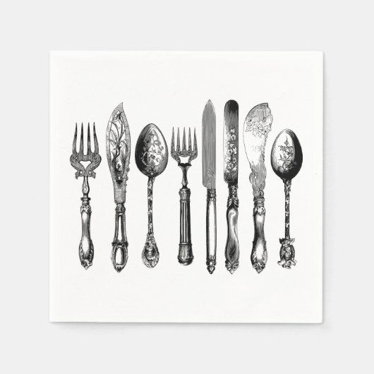 Serviette En Papier argenterie victorienne (Devant)