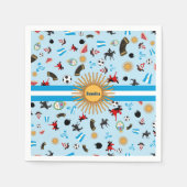 Serviette En Papier Argentine- drapeau du pays avec des icônes célèbre (Devant)