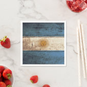 Serviette En Papier Argentine Flag on Old Wood Grain (En situation)