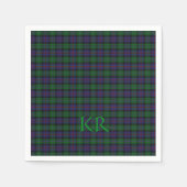 Serviette En Papier Argyll District Tartan avec monogramme / initiales (Devant)