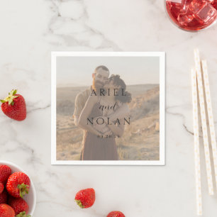 Serviette En Papier Ariel Elegant Photo Mariage moderne