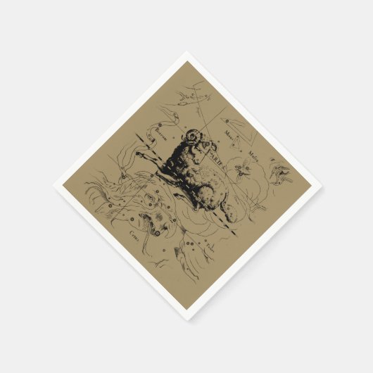 Serviette En Papier Aries Constellation Hevelius 1690 March 21 - Apr19 (Coin)