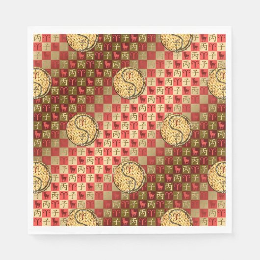 Serviette En Papier Aries et rat de feu (Devant)