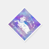 Serviette En Papier Aries Ram Constellation Stars Custom Birthday (Coin)