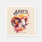 Serviette En Papier Aries Zodiac fête d'anniversaire à thème (Devant)