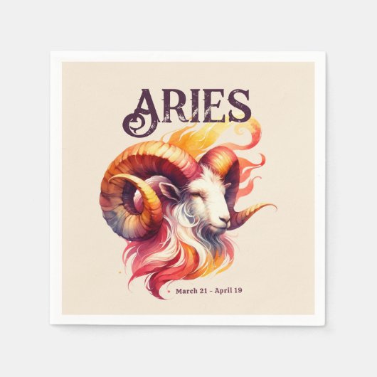 Serviette En Papier Aries Zodiac fête d'anniversaire à thème (Devant)